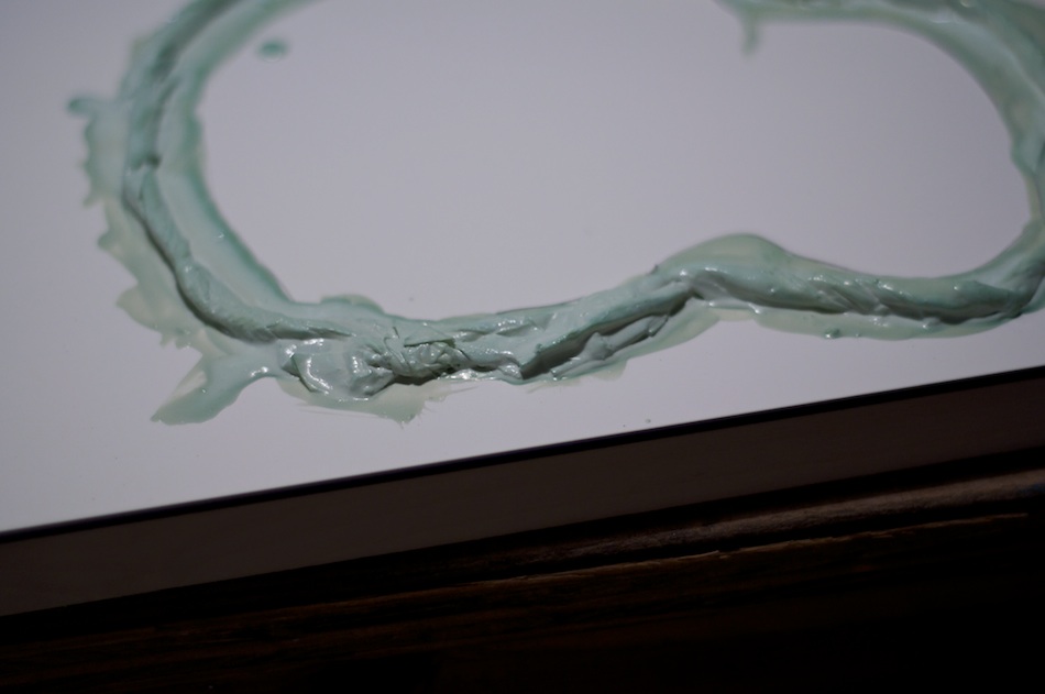 Latex moat on clayboard